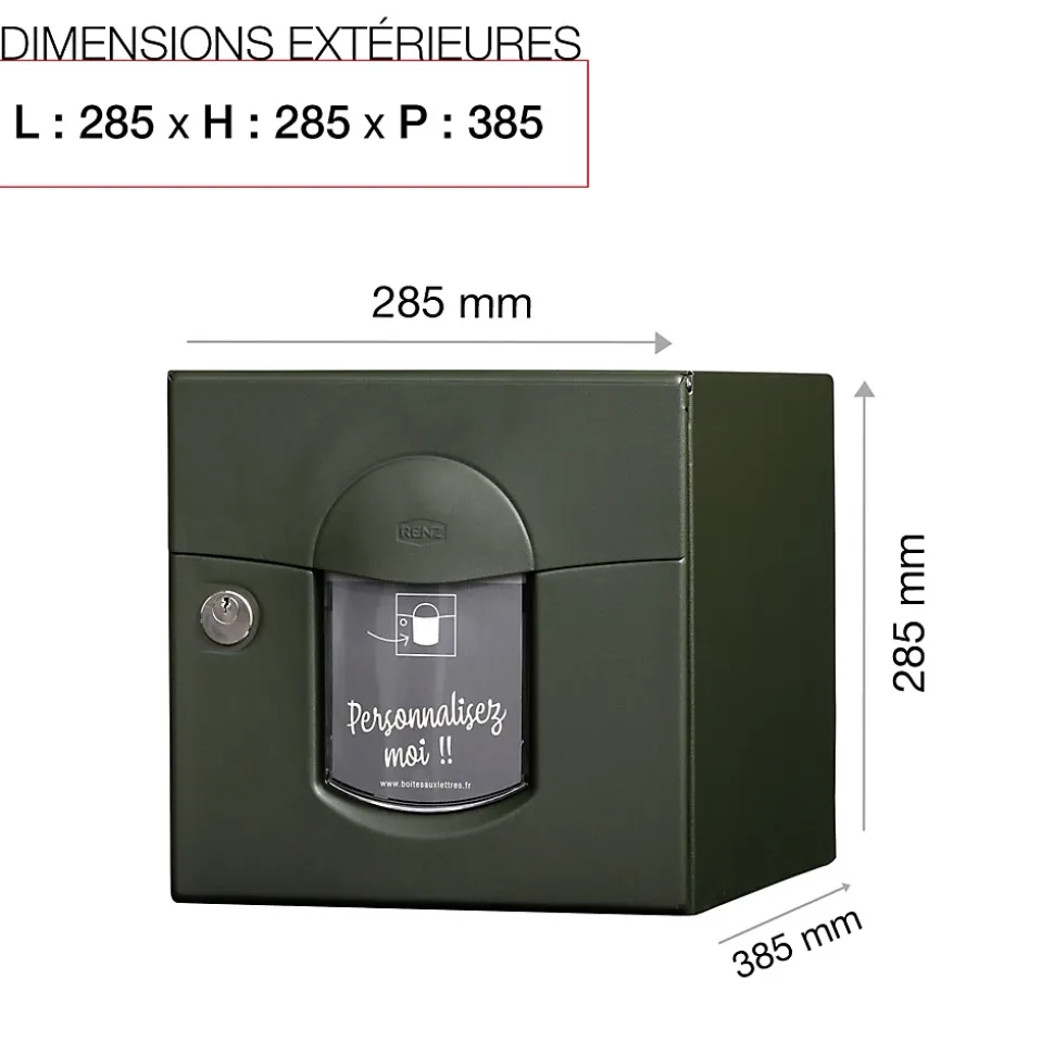 Boite aux lettres Soléa 1 porte Vert mat sablé RAL 6007 MS