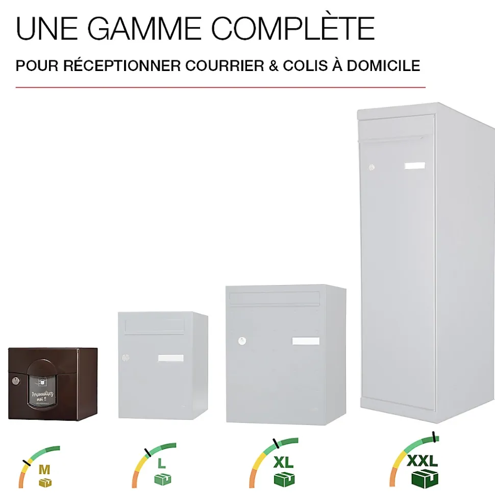 Boite aux lettres Soléa 2 portes brun 8019 B