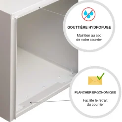 Boite aux lettres Soléa 1 porte Ton pierre aspect sablé RAL 1013MS