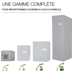 Boite aux lettres Soléa 2 portes Ton pierre aspect sablé RAL 1013MS