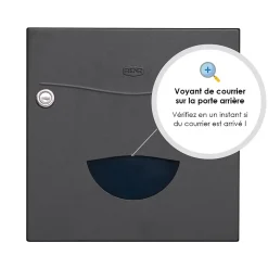 Boite aux lettres Soléa 2 portes Gris anthracite aspect sablé REN 0206MS