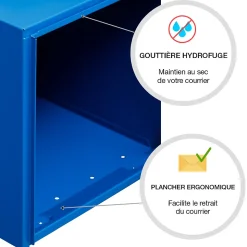 Boite aux lettres Soléa 2 portes bleu 5010 B