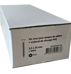 Boite De 1000 Vis Vrac 3.5x25mm Senco - Gf525td-fr + 1 Embout Ph2
