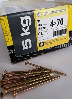 BOITE 5kg - 1425 VIS À TÊTE FRAISÉE 4 x 70, EMPREINTE TORX