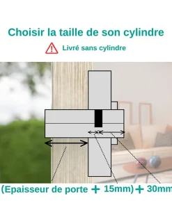 Boitier de verrou en applique CAPITAL à cylindre pour porte d'entrée, bronze - Thirard