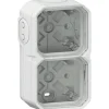 Boitier étanche saillie - Plexo - LEGRAND - 2 postes - 4 embouts