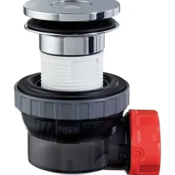 Bonde + siphon lavabo d32 quick clac - WIRQUIN - Installation rapide et facile - Noir, gris, blanc et rouge