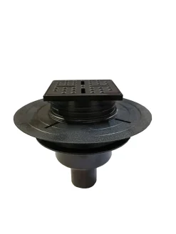 Bonde carrée pour receveur de douche, 105mm, sortie verticale Ø50mm, noir, Galedo Showerplate