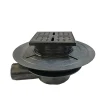 Bonde carrée pour receveur de douche, 105mm, sortie horizontale Ø50mm, noir, Galedo Showerplate