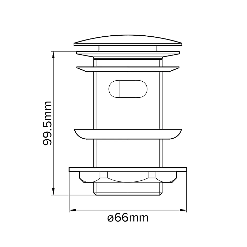 Bonde chromée quick-clac avec trop-plein 100mm pour vasque Flomasta