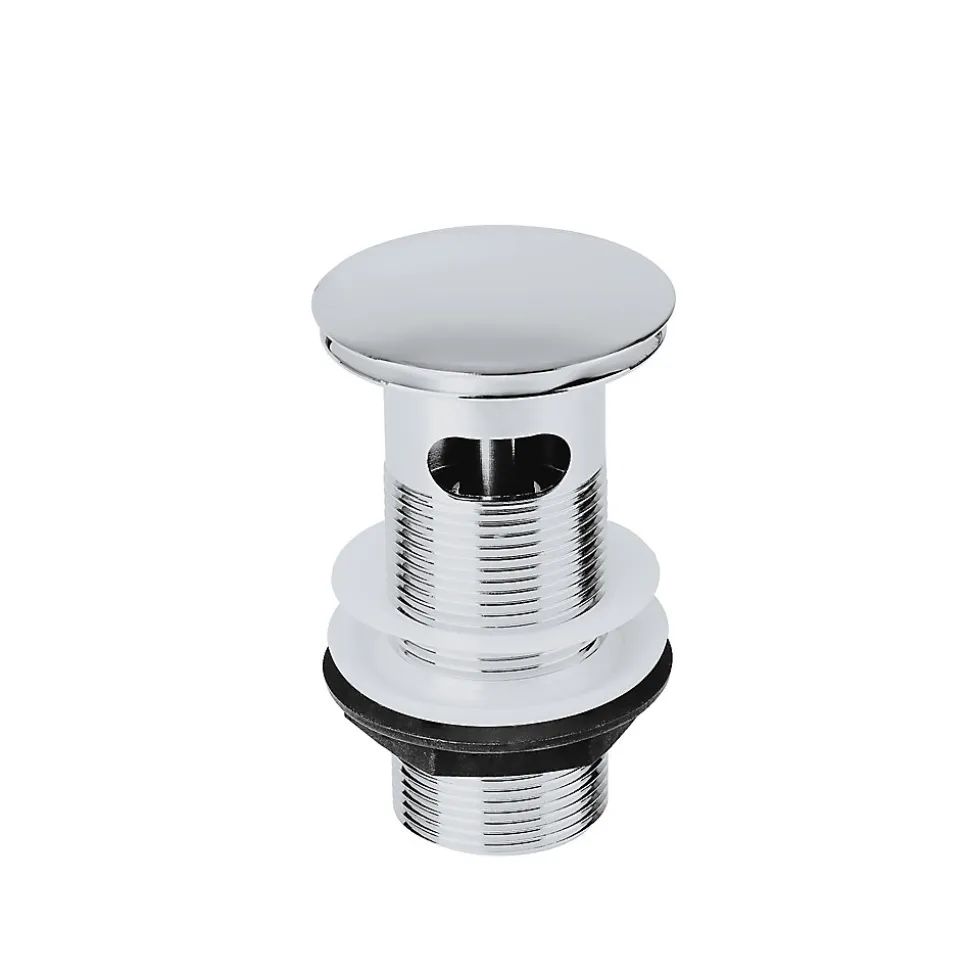 Bonde chromée quick-clac avec trop-plein 100mm pour vasque Flomasta