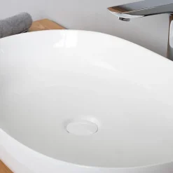 Bonde clic-clac lavabo sans trop plein, blanc