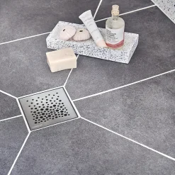 Bonde de douche à maçonner extraplate Wirquin EXPRESS'EAU MINI 115 x 115 mm