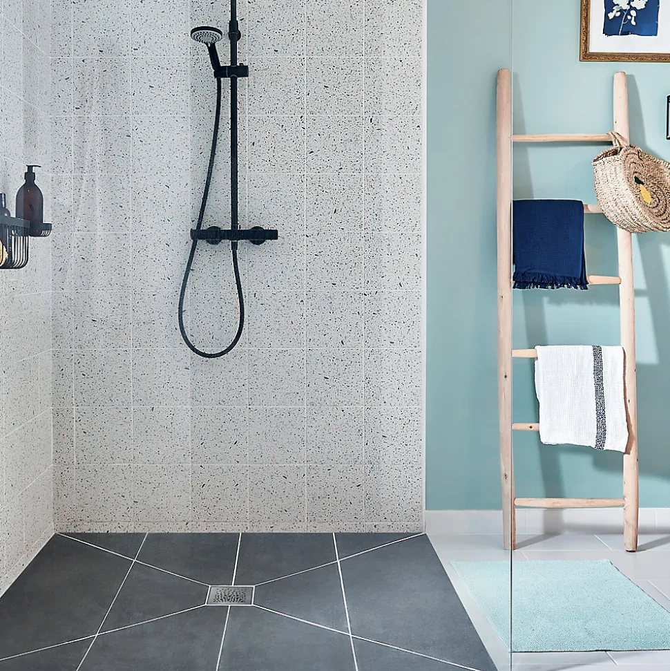 Bonde de douche à maçonner extraplate Wirquin EXPRESS'EAU MINI 115 x 115 mm