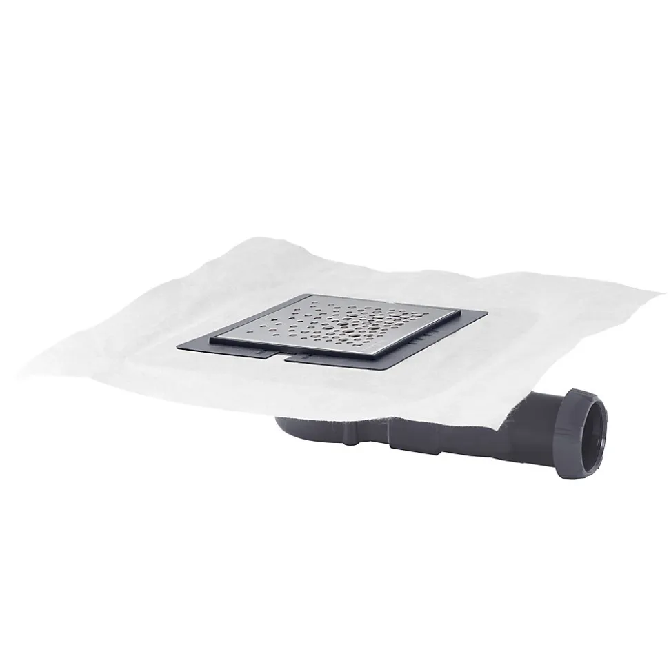 Bonde de douche à maçonner extraplate Wirquin EXPRESS'EAU MINI 115 x 115 mm