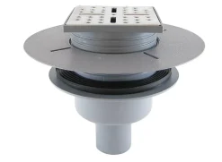 Bonde de douche centrale verticale gris Galedo Showerplate