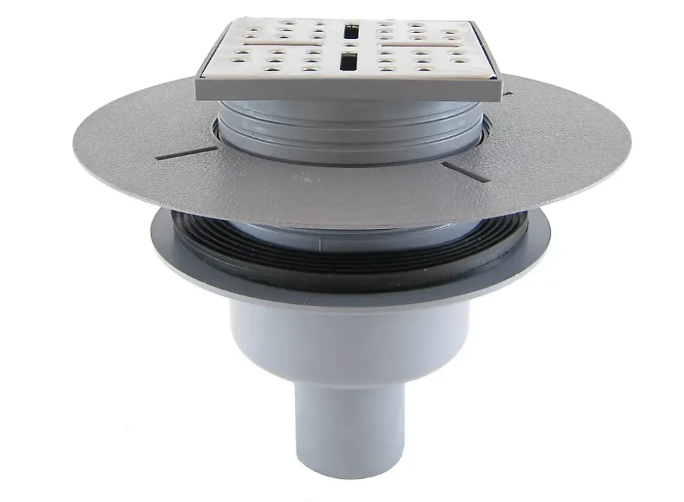 Bonde de douche centrale verticale gris Galedo Showerplate