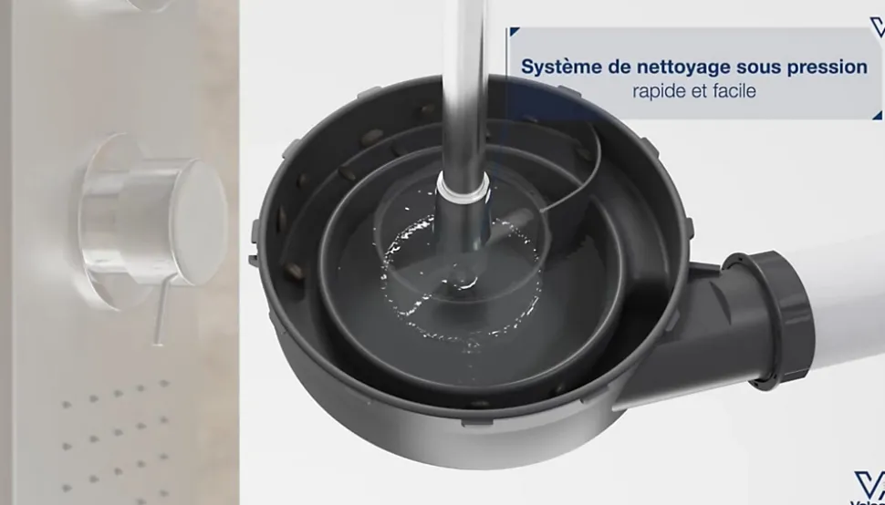 Bonde de douche extra plate Valentin Flush Ø90mm