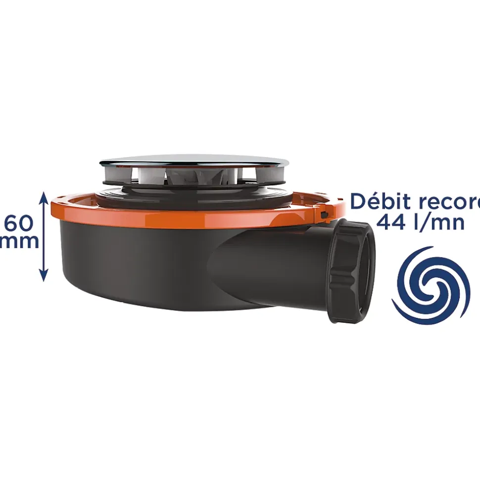 Bonde de douche extra plate Valentin Flush Ø90mm