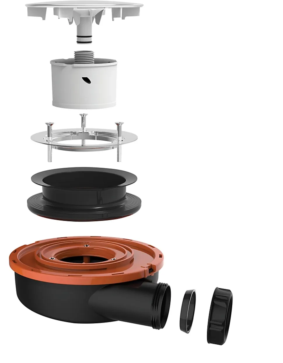 Bonde de douche extra plate Valentin Flush Ø90mm