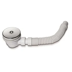 Bonde de douche extra plate avec diamètre 90 mm - installation facile, évacuation rapide - avec tuyau flexible