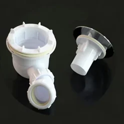 Bonde de douche extra plate avec diamètre 90 mm - installation facile, évacuation rapide - avec tuyau flexible