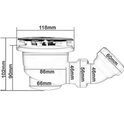 Bonde de douche extra plate avec diamètre 90 mm - installation facile, évacuation rapide - avec tuyau flexible