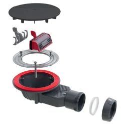 Bonde de douche Slim+ Ø118 mm noir Wirquin