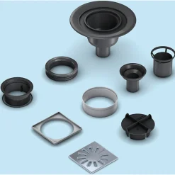 Bonde de douche sortie verticale WEDI avec grille carrée