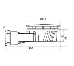 Bonde de douche Wirquin SLIM + ø40 mm dôme métal