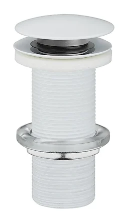 Bonde de lavabo ø 63 mm Rousseau avec clapet clic clac blanc sans trop plein