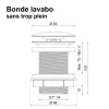 Bonde de lavabo ø 66 mm Rousseau avec clapet clic clac ou fixe noir