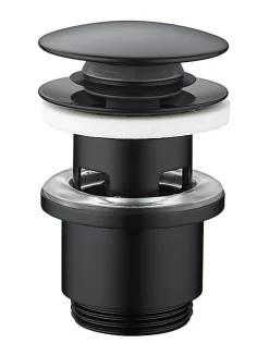 Bonde de lavabo ø 71 mm Rousseau avec clapet clic clac ou fixe noir