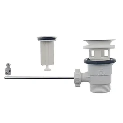 Bonde de Lavabo - Rousseau - Clapet sans tirette - Certifié NF - ABS blanc - 50 mm
