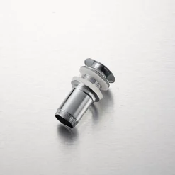Bonde de lavabo en laiton Click-Clack modèle K LONG universelle pour lavabo 1/4 de pouce sans trop-plein chromée