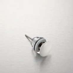 Bonde de lavabo en laiton Click-Clack modèle D universelle pour lavabo 1/4 de pouce avec tête en céramique blanche