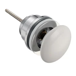 Bonde de lavabo en laiton Click-Clack modèle D universelle pour lavabo 1/4 de pouce avec tête en céramique blanche
