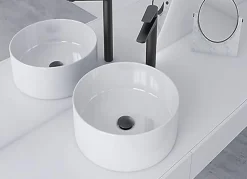 Bonde de lavabo, vasque, evier universelle noir avec trop plein, Bonde Pop Up (push-up) Automatique LuxuryBain