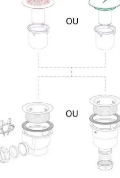 Bonde de receveur de douche sortie verticale NICOLL 90 mm avec capot en ABS Chromé