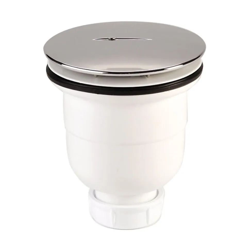 Bonde de receveur de douche sortie verticale NICOLL 90 mm avec capot en ABS Chromé