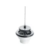 Bonde et vidage plastique pour évier grès et synthèse 1 bac - Sortie: 1"1/2 - Diamètre extérieur: 84 mm - BLANC
