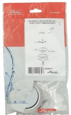 Bonde et vidage plastique pour évier grès à double paroi - Diamètre: 84 mm - Diamètre sortie: 1"1/2 - BLANC