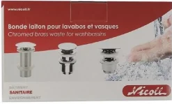 Bonde laiton design clic clac - Chromé brillant