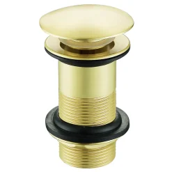 Bonde lavabo or brosse pour vasques sans trop-plein