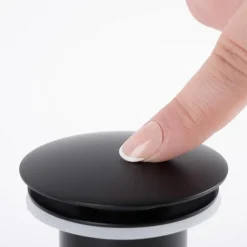 Bonde lavabo sans trop plein, clic-clac, noir