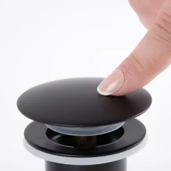 Bonde lavabo sans trop plein, clic-clac, noir