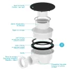 Bonde pour receveur de douche Pure 2/Pedra, capot noir, Galedo