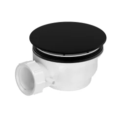 Bonde pour receveur de douche Pure 2/Pedra, capot noir, Galedo