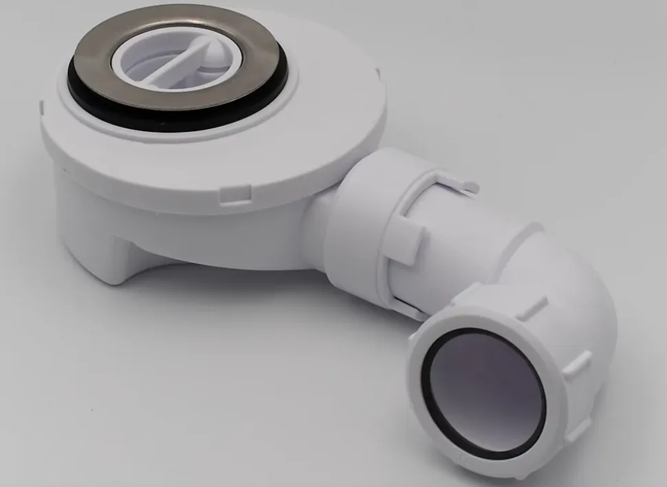 Bonde siphon diam. 50 mm extraplate universelle à évacuation horizontale pour receveur de douche, sortie en 40 mm