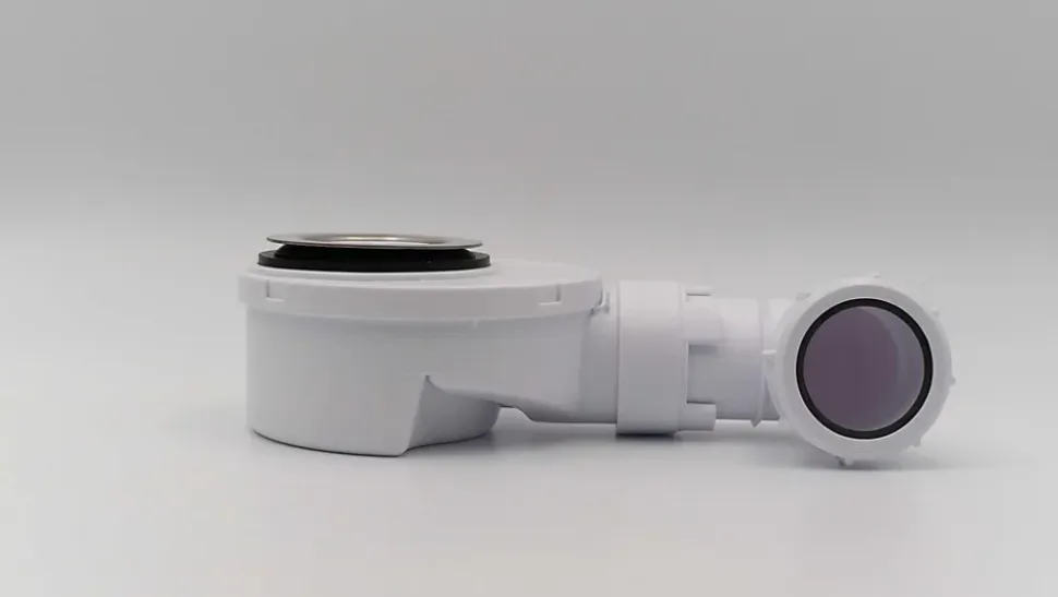 Bonde siphon diam. 50 mm extraplate universelle à évacuation horizontale pour receveur de douche, sortie en 40 mm